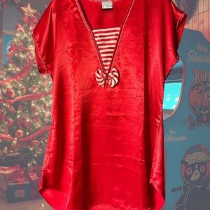 Vintage Red Satin Nightshirt